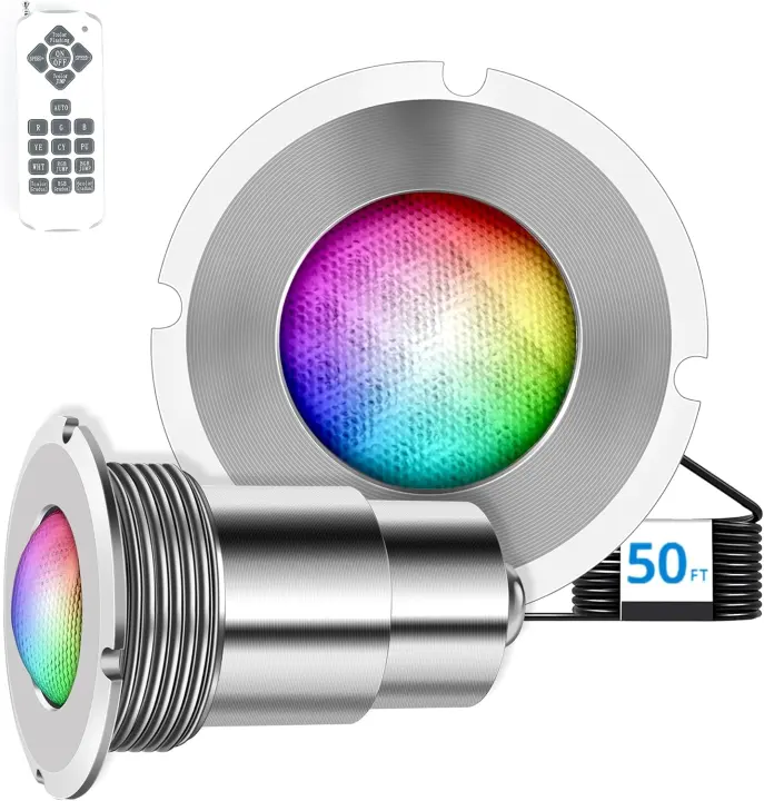 1.5-Inch Nicheless LED Inground Pool & Spa Light with Remote