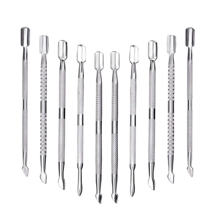 10-Pack Stainless Steel Double-Ended Cuticle Pushers & Peelers