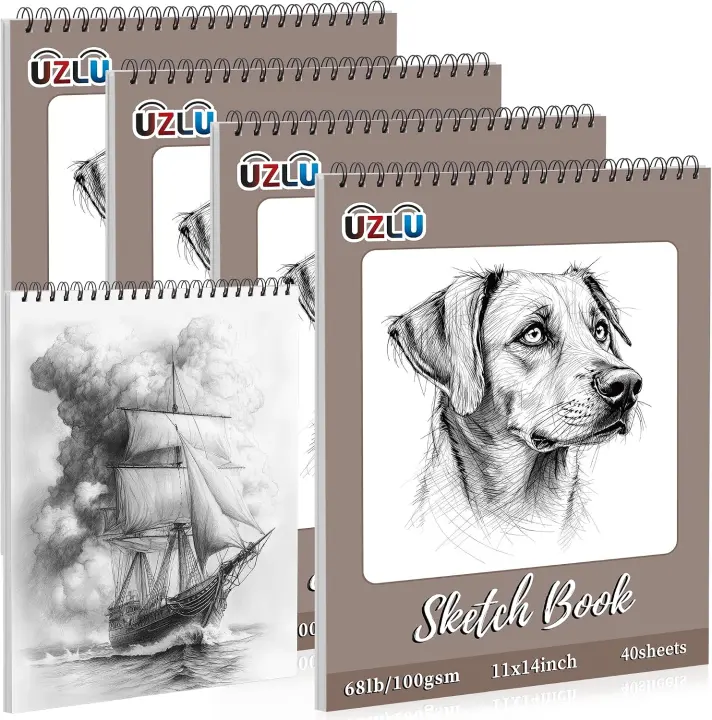11 x 14 Top-Spiral Mixed-Media Sketchbook Set — 4 Pack