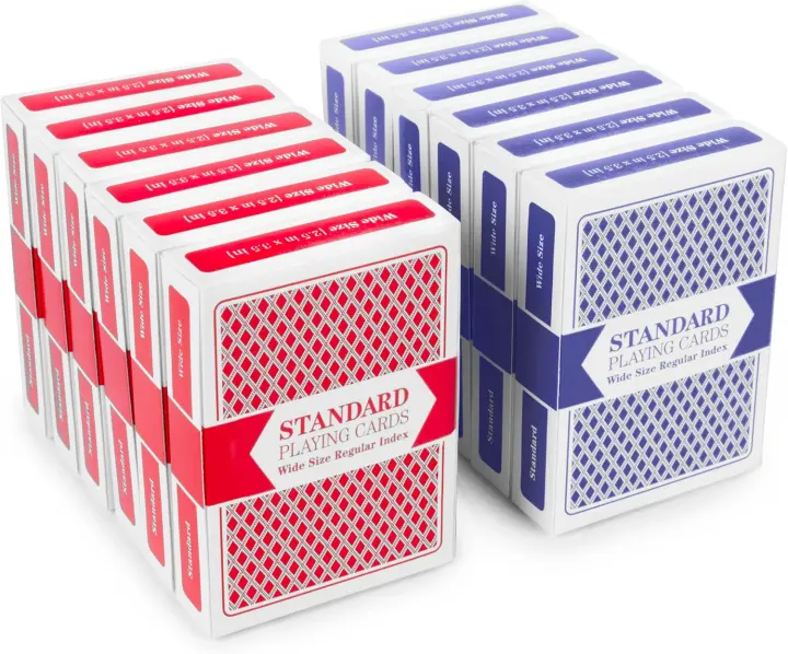 12-Deck Poker-Size Playing Cards (6 Red / 6 Blue) — Casino Special No. 99