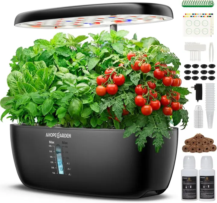 12‑Pod Indoor Hydroponic Herb Garden with LED Grow Light