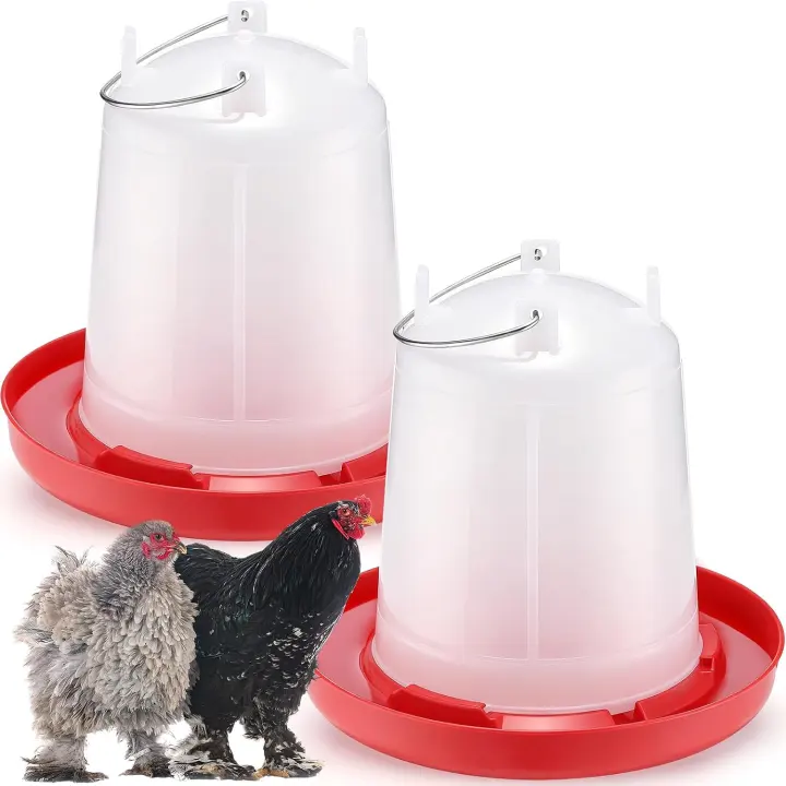2-Pack 2-Gallon Plastic Poultry Waterers — Easy-Fill Chicken & Duck Drinker
