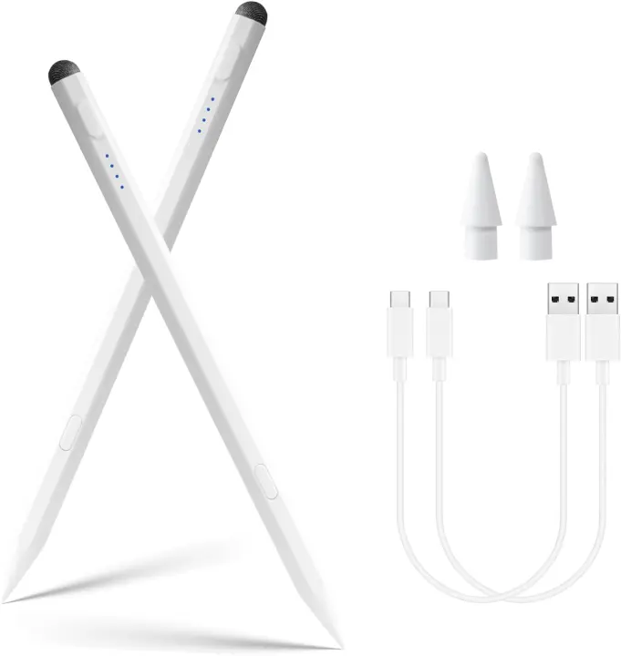 2-Pack Active Stylus Pens for iPad — Precision Dual‑Tip iPad Pencil