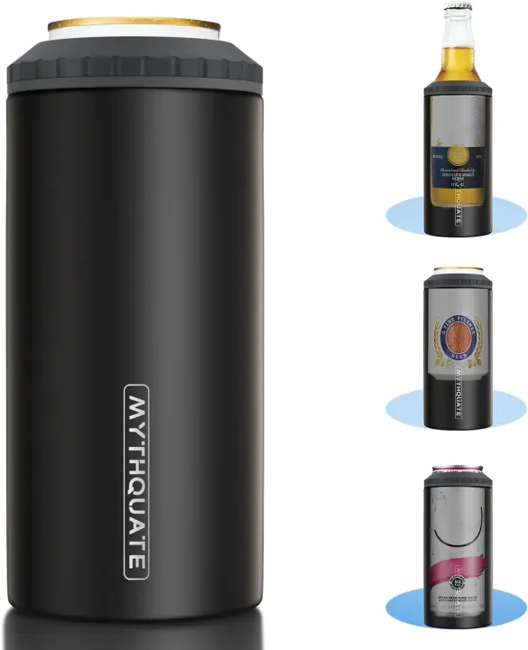 3-in-1 Slim Can Cooler — Insulated Stainless Steel Beverage Holder