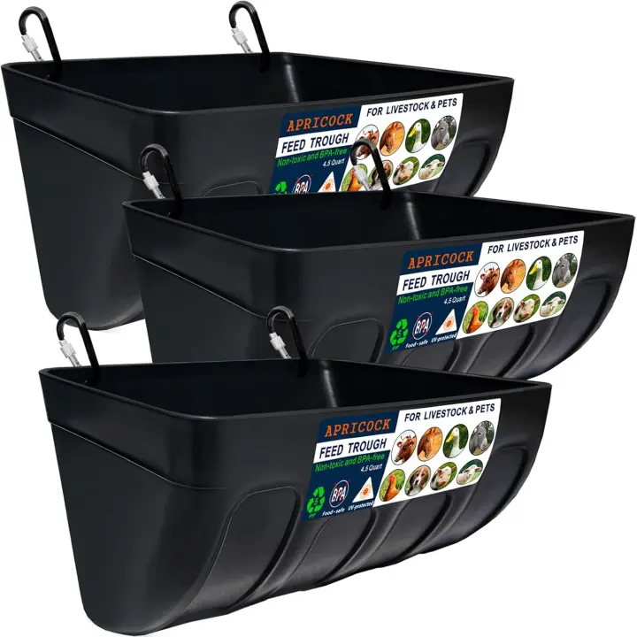 3-Pack 5.5 Quart Chicken & Goat Feeders — Feed Troughs and Waterers