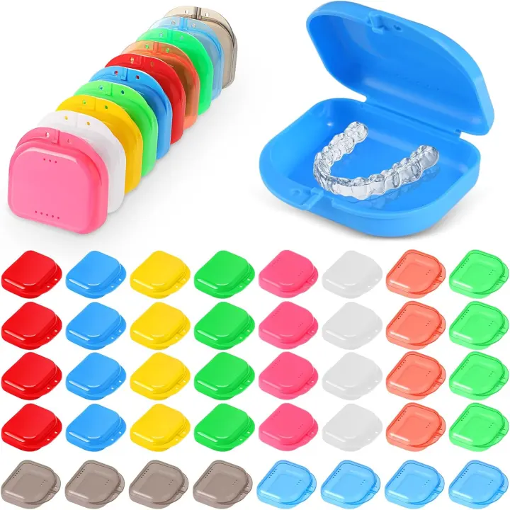 40-Pack Dental Retainer & Mouthguard Storage Cases with Vent Holes
