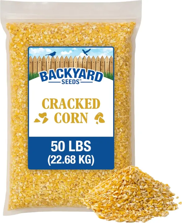 50 lb Cracked Corn Feed for Chickens, Birds & Backyard Wildlife