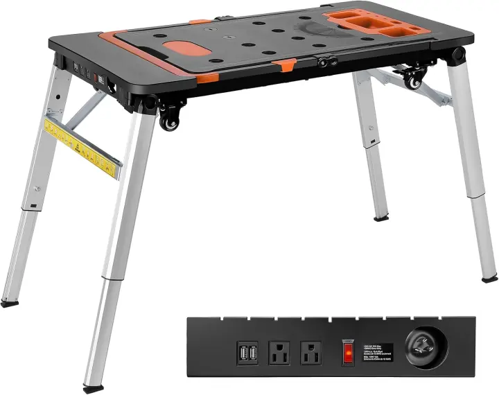 7-in-1 Multifunctional Portable Workbench with Power Outlet