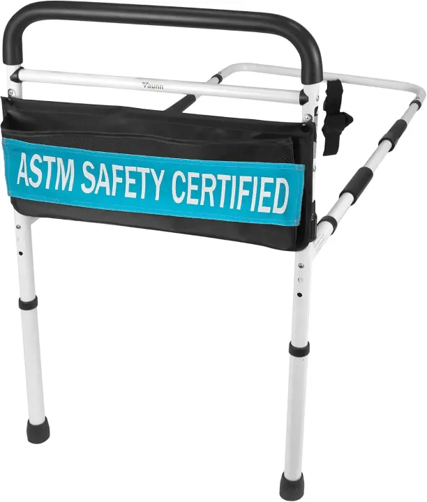 Adjustable Steel Bed Rail for Seniors — 20in Wide Safety Grab Bar