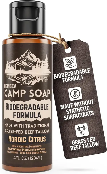 Biodegradable Beef Tallow Camping Soap — All-Purpose Camp Cleaner