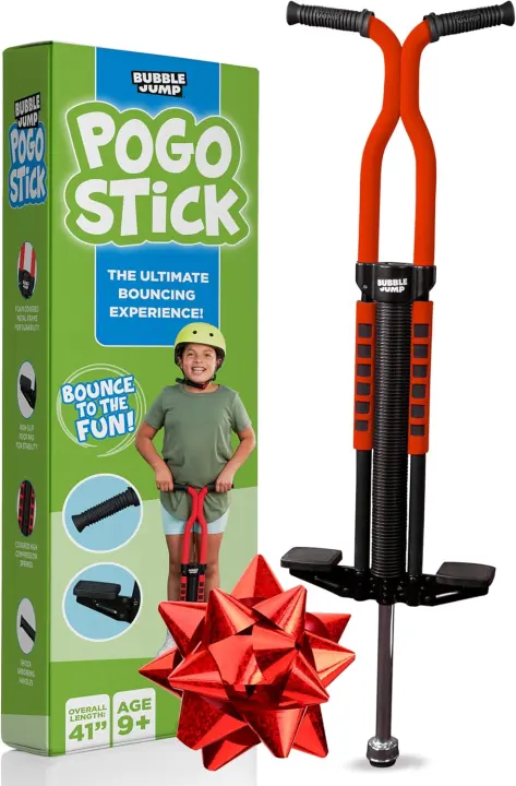 Bubble Jump Pogo Stick — Red High-Jump Jumper for Kids & Adults