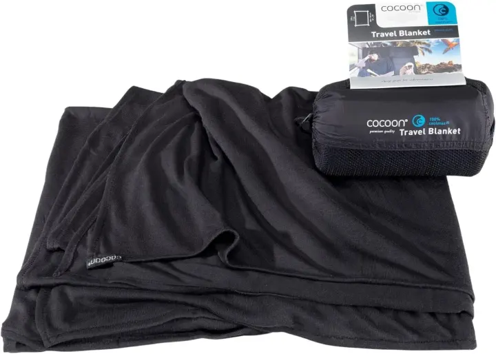 COCOON CoolMax Travel Blanket — Ultralight Packable Blanket (Black)