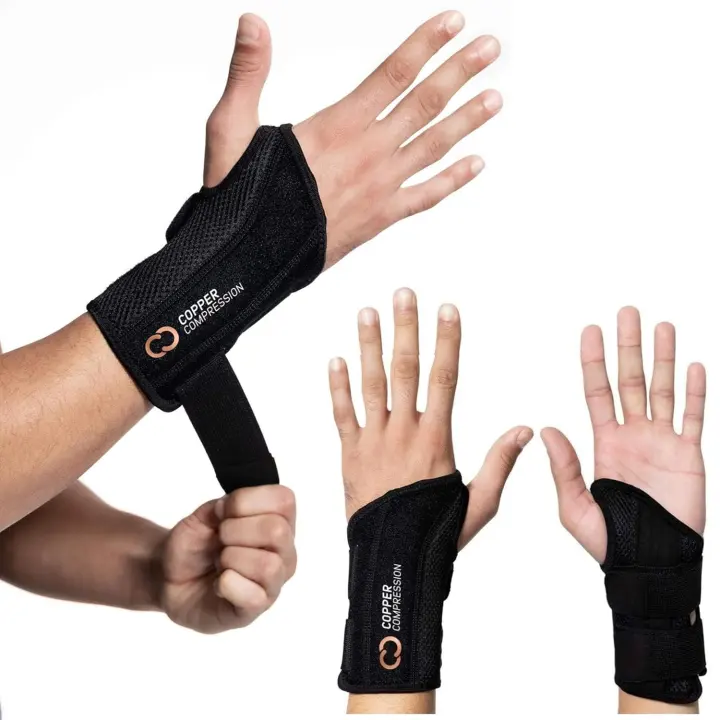 Copper-Infused Adjustable Wrist Brace — Compression Orthopedic Support