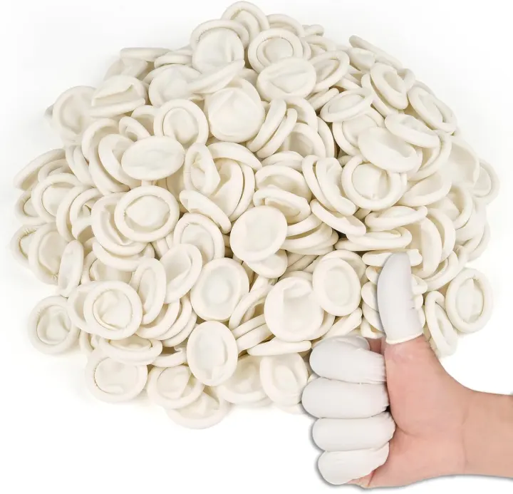 Disposable Medium Finger Cots — Latex Thumb Protectors