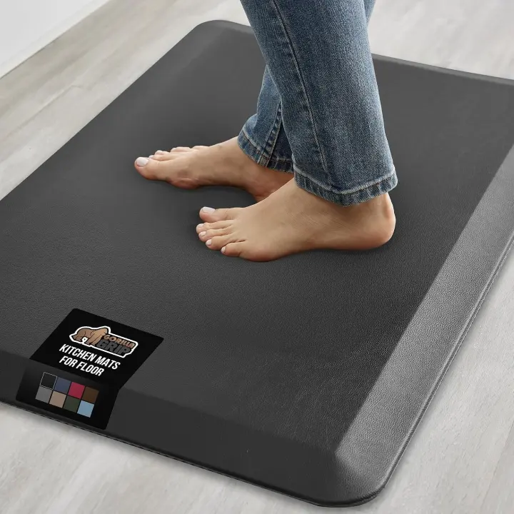Gorilla Grip Thick Anti-Fatigue Kitchen Mat — Cushioned Black Pad
