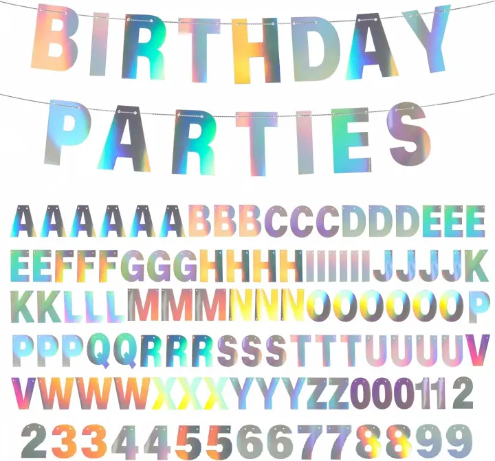 Holographic DIY Letter Banner Kit — Custom Party Banner Set