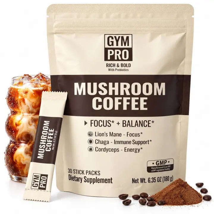 Instant Mushroom Coffee Sticks — Lion's Mane & Cordyceps (30 Pack)