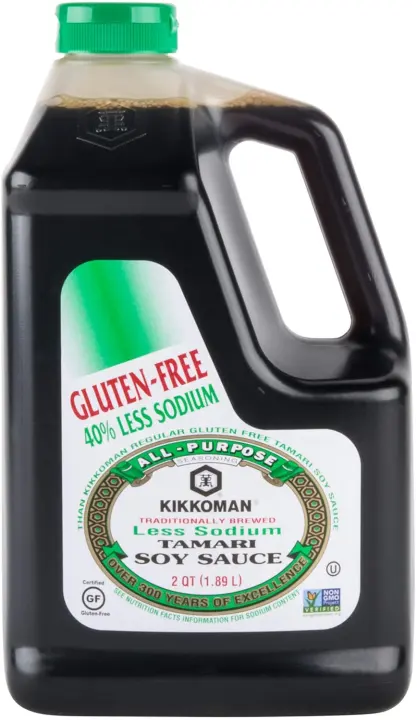 Kikkoman Gluten-Free Less Sodium Tamari — 0.5 Gallon Bottle