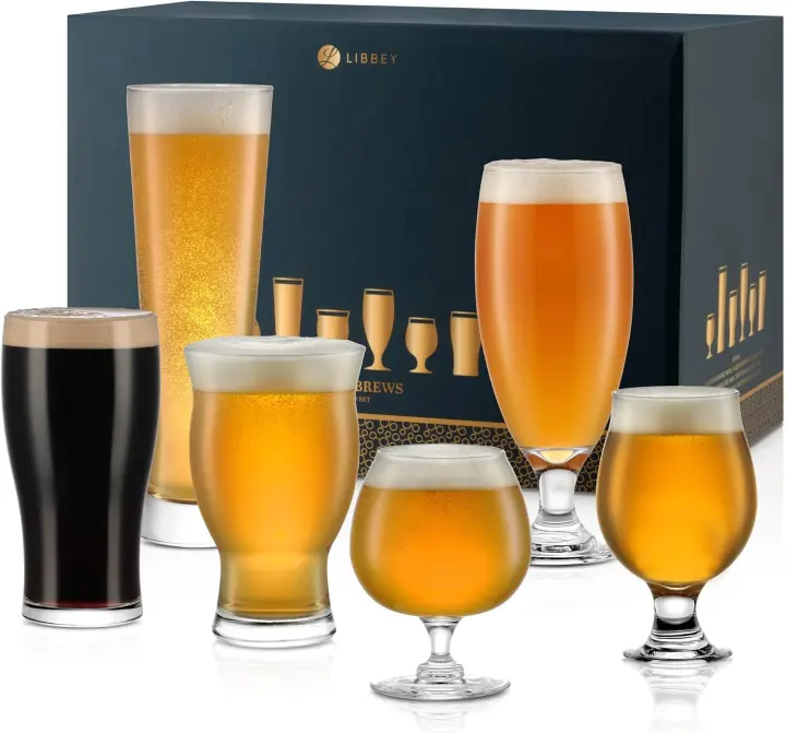 Libbey 6-Piece Craft Beer Glasses — Assorted Styles for Ales & Lagers