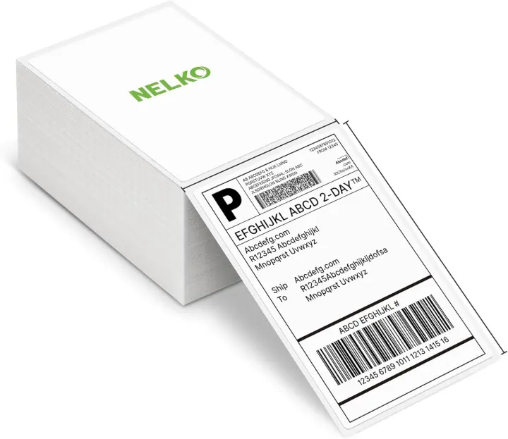 Nelko 4x6 Thermal Shipping Labels — 500 Fanfold Pack