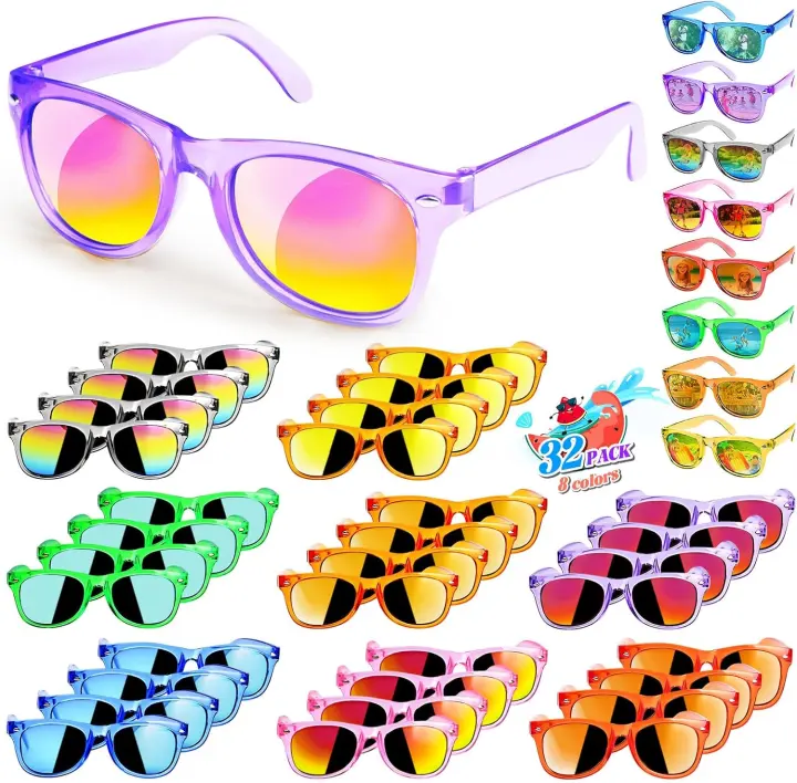 Neon Kids Sunglasses Party Favors — 32-Pack Children’s Shades