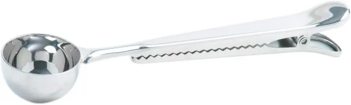 Norpro Stainless-Steel Coffee Scoop with Built-In Bag Clip