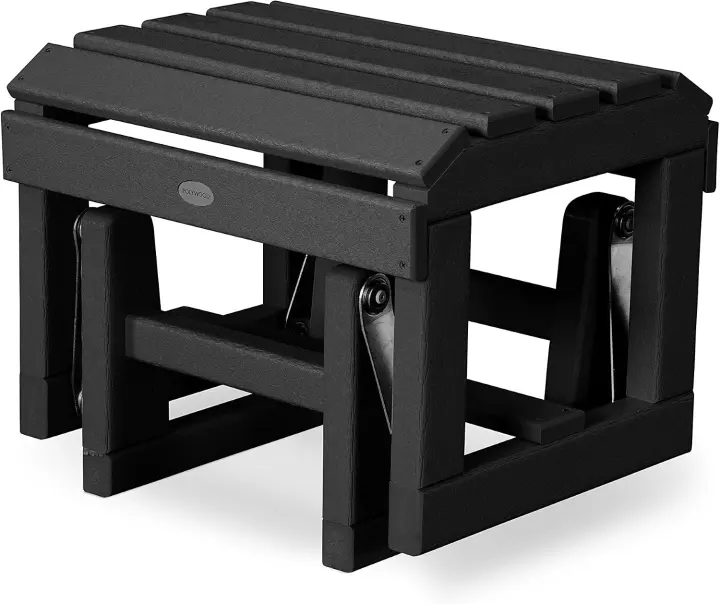 POLYWOOD Adirondack Glider Ottoman — Black Footrest