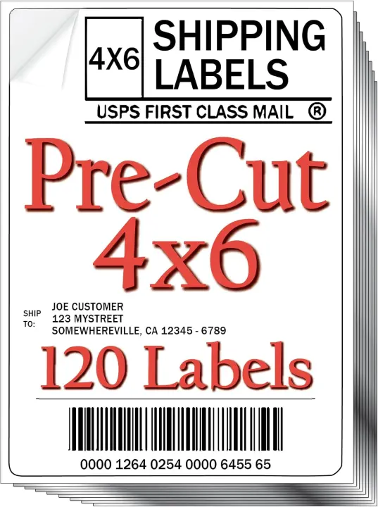 Pre-Cut 4x6 Shipping Labels — 120 Sheets for Inkjet & Laser Printers