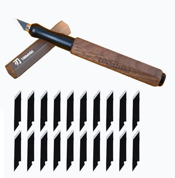 Precision Craft Knife — Walnut Handle with 20 Extra #11 Blades