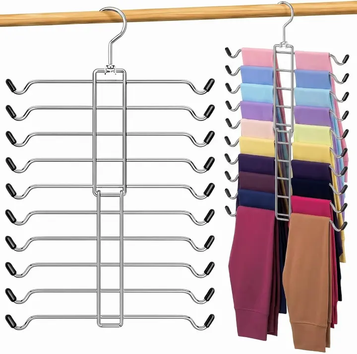 Rotating Multi-Tier Pant & Legging Hanger — Space-Saving Closet Organizer