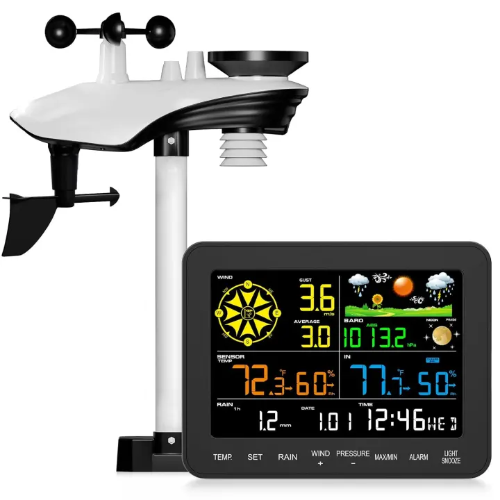Sainlogic 12-in-1 Wireless Weather Station with 6.5" HD Screen