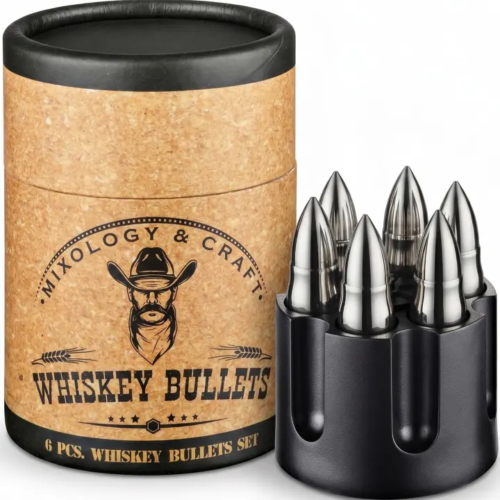 Stainless Steel Whiskey Chilling Bullets — Reusable Metal Stones