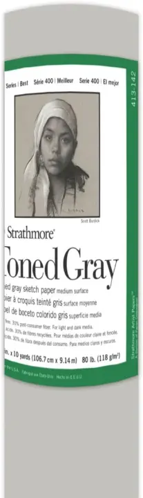 Strathmore 400 Series Toned Gray Sketch Roll — 80 lb, 42 in x 10 yd