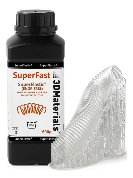 SuperElastic 60A Soft Silicone 3D Printer Resin — Clear 500g