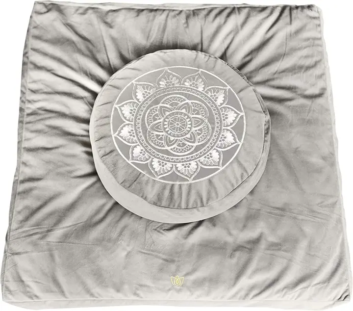 Velvet Buckwheat Meditation Cushion and Zabuton Floor Set