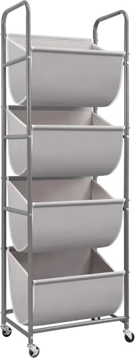 Vertical Rolling Laundry Hamper — 4-Section Sorter with Wheels